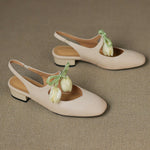 Tulip Genuine Leather Slingbacks
