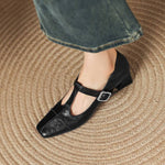 Eden Genuine Leather T-Strap Heels