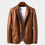 Bold Caramel Leather Jacket - Cross & Crown
