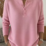 Helena™ | Henley Button-Up Knit Sweater