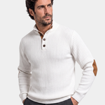 Refined High Collar Henley Sweater - Cross & Crown