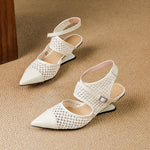 Velour Genuine Leather Slingbacks