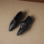 Aster Genuine Leather Chisel-Toe Pumps