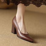 Nora Genuine Leather Heels