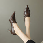 Nyla Genuine Leather Pointed-Toe Heel Pumps
