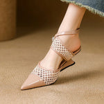 Velour Genuine Leather Slingbacks