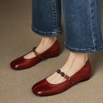 Rosie Genuine Leather Mary Jane Ballet Flats