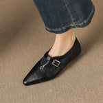 Aster Genuine Leather Chisel-Toe Pumps