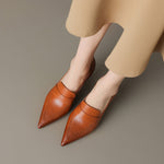 Nyla Genuine Leather Pointed-Toe Heel Pumps