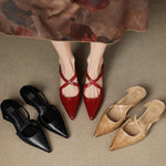 Aluna Genuine Leather Mules