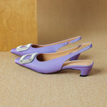 Glea Genuine Leather Slingback Heels