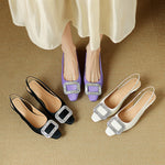 Glea Genuine Leather Slingback Heels