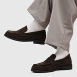 Milan Cowhide Suede Penny Loafers
