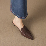 Cloe Genuine Leather Pointed-Toe Mules