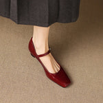 Ella Genuine Leather Mary Jane Pumps