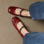 Rosie Genuine Leather Mary Jane Ballet Flats