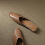 Iris Genuine Leather Chiseled-Toe Mules