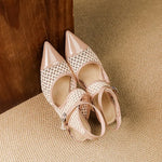 Velour Genuine Leather Slingbacks