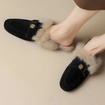 VELOURA SUEDE SHEARLING MULES