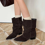 Delia Genuine Leather Mid-Calf Boots