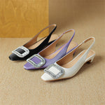 Glea Genuine Leather Slingback Heels