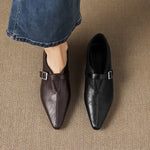 Aster Genuine Leather Chisel-Toe Pumps