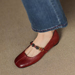 Rosie Genuine Leather Mary Jane Ballet Flats