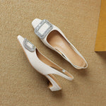 Glea Genuine Leather Slingback Heels