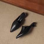 Cloe Genuine Leather Pointed-Toe Mules