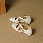 Cavra Genuine Leather Cross-Strap Heels