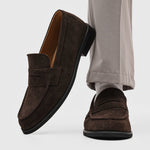 Milan Cowhide Suede Penny Loafers