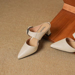 Garnet Genuine Leather Heels