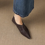 Aster Genuine Leather Chisel-Toe Pumps