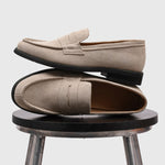Milan Cowhide Suede Penny Loafers