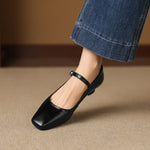 Ella Genuine Leather Mary Jane Pumps