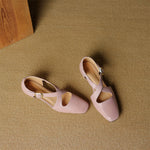 Cavra Genuine Leather Cross-Strap Heels
