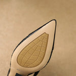 Velour Genuine Leather Slingbacks