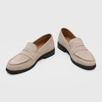 Milan Cowhide Suede Penny Loafers