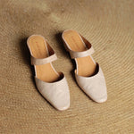 Cavie Genuine Leather Square-Toe Mules