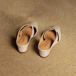 Cavie Genuine Leather Square-Toe Mules
