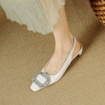 Glea Genuine Leather Slingback Heels