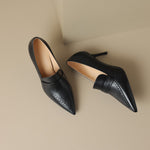 Nyla Genuine Leather Pointed-Toe Heel Pumps