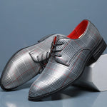 Magnus Checkered Leather Oxfords