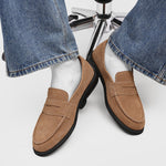 Milan Cowhide Suede Penny Loafers