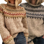 Baumwollpullover mit gemischtem neutralem Fair-Isle-Muster