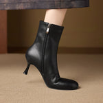 Aylan Genuine Leather Stiletto Ankle Boots