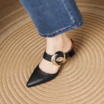 Garnet Genuine Leather Heels