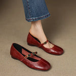 Rosie Genuine Leather Mary Jane Ballet Flats