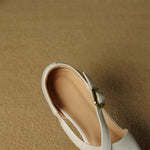 Cavra Genuine Leather Cross-Strap Heels