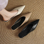 Lema Glossy Leather Pointed-Toe Mules